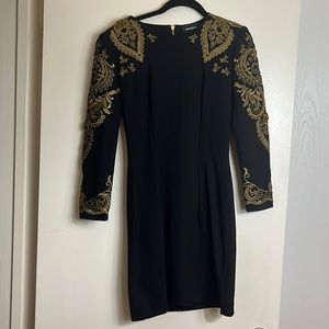 The Kooples black dress with gold details, size 1